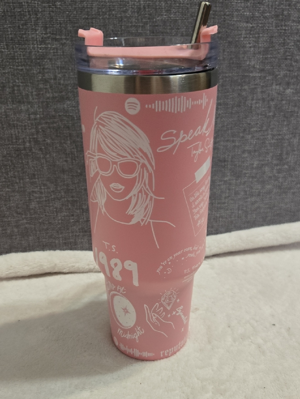 NWOT Pink Taylor Swift 1989 Lyric Tumbler